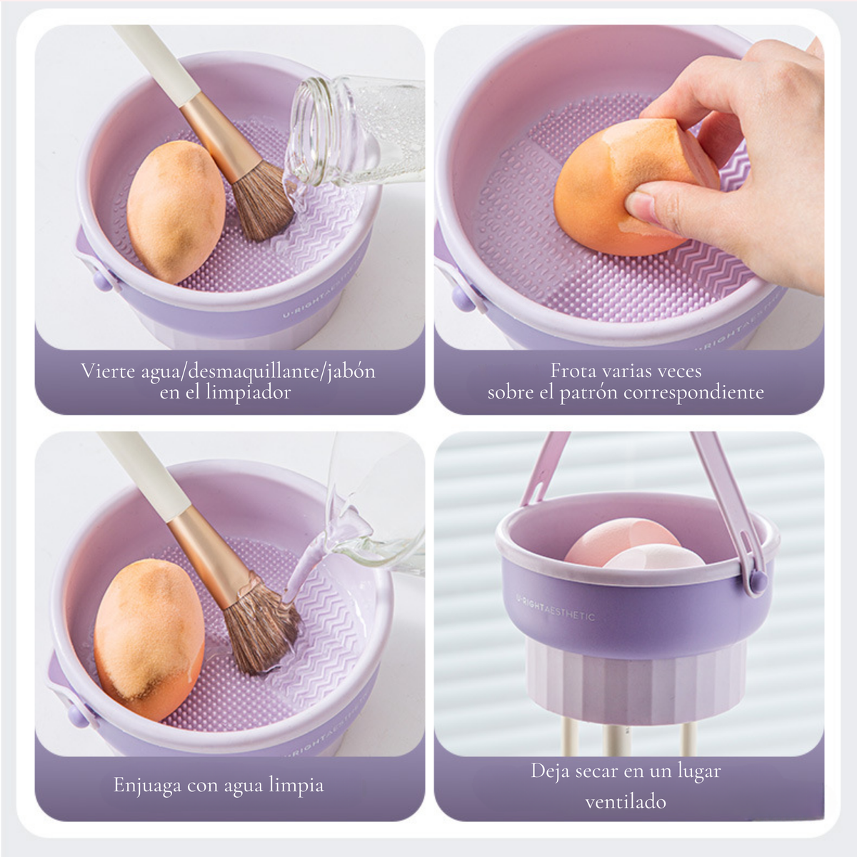 Lavador y Secador de Esponjas y Brochas de Maquillaje