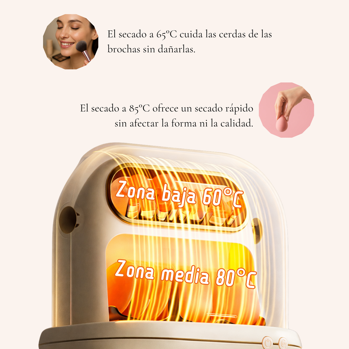 Esterilizador y Secador de Brochas y Esponjas de Maquillaje